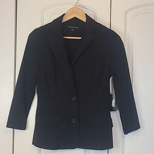 Boston Proper Black Two Button Blazer Stretch Size 4